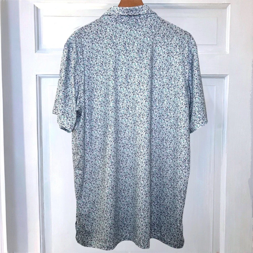 Peter Millar Summer Comfort TPC Mens L Beverage AOP Print Players PGA Golf Polo